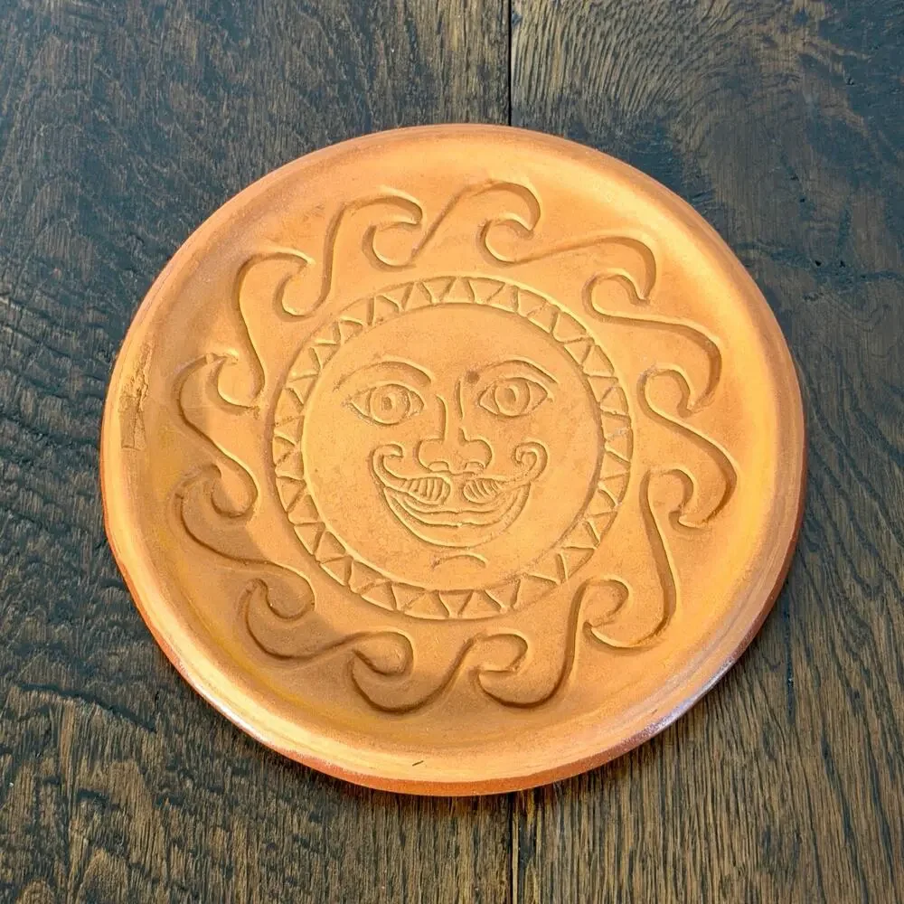 Vintage Wieland Ware Celestial Sun Terracotta Coasters Set of 5 | Sun Face Decor